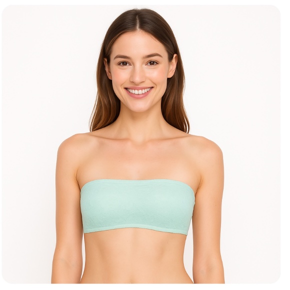 VELVET KITTEN Mint Green Lace Bandeau Bra Size M/L - Picture 1 of 8